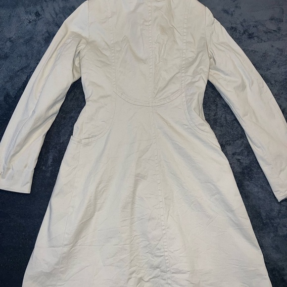 H&M Trench Coat Cream Classic Mid Length Spring Casual Office Twee Preppy Girly - Picture 4 of 6